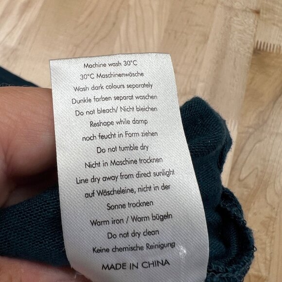 Wrap London Teal Linen Tunic Top With Roll Tab Sleeves Size UK 14 US 10 - Picture 12 of 12